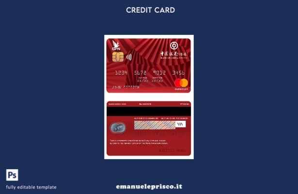 modello mastercard della Banca di Hong Kong in stile verificato